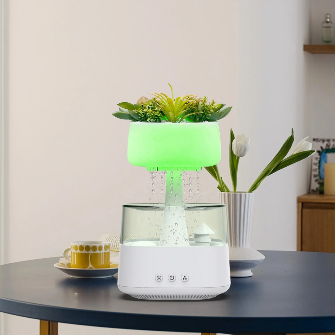 Humidificador con Efecto Relajante de Jardín Lluvioso