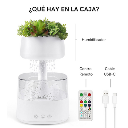 Humidificador con Efecto Relajante de Jardín Lluvioso