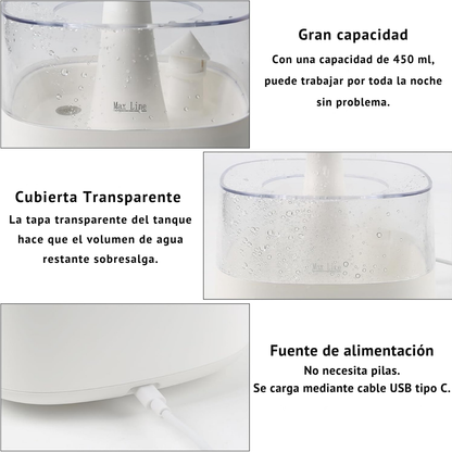 Humidificador con Efecto Relajante de Jardín Lluvioso