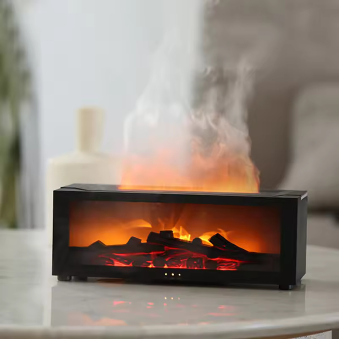 Humidificador y Difusor con Efecto de Chimenea