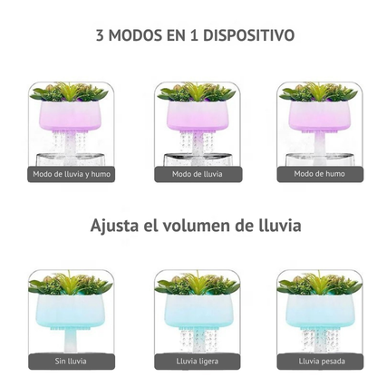 Humidificador con Efecto Relajante de Jardín Lluvioso