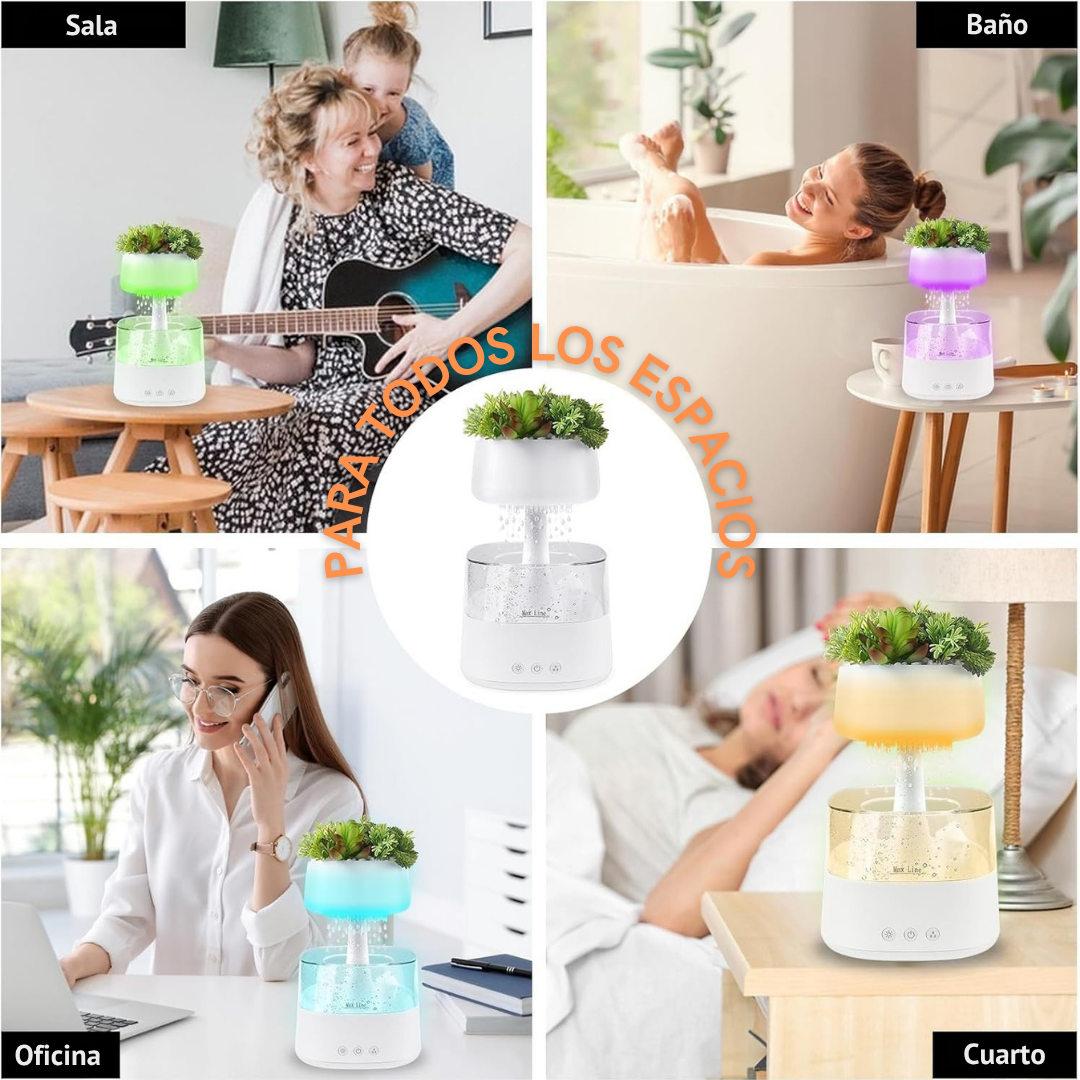 Humidificador con Efecto Relajante de Jardín Lluvioso