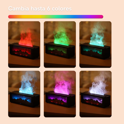 Humidificador y Difusor con Efecto de Chimenea