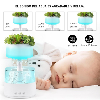 Humidificador con Efecto Relajante de Jardín Lluvioso