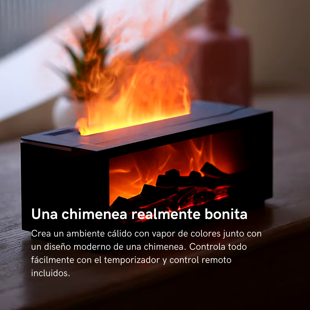 Humidificador y Difusor con Efecto de Chimenea