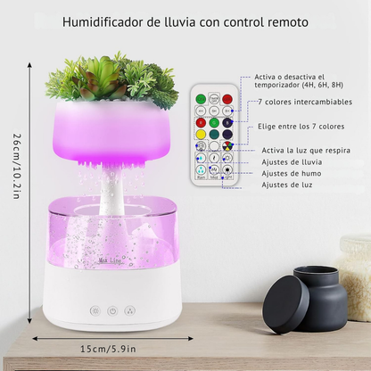 Humidificador con Efecto Relajante de Jardín Lluvioso