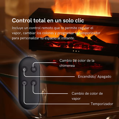 Humidificador y Difusor con Efecto de Chimenea